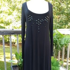 Karen Kane Black Flowy Dress with Iridescent beads